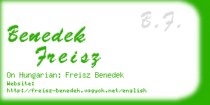 benedek freisz business card
